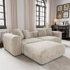 102 L-shape Corduroy Upholstered Sectional Couch Oversize Modern Minimalist Sofa