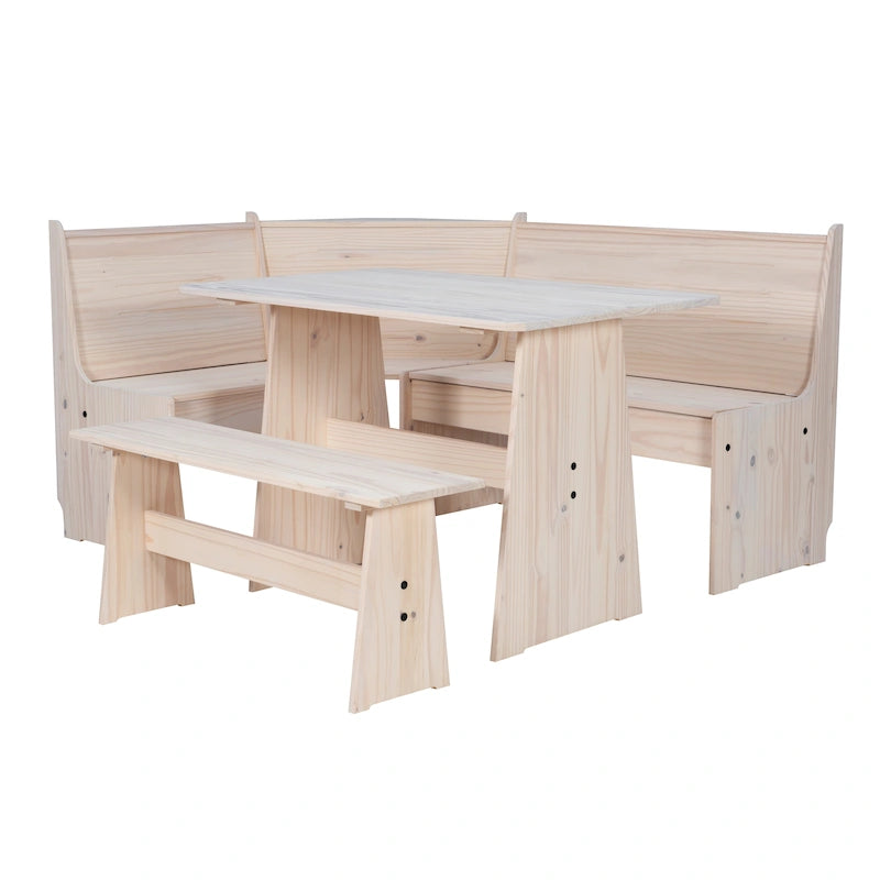 Wendell Solid Wood Corner Breakfast Nook Dining Set