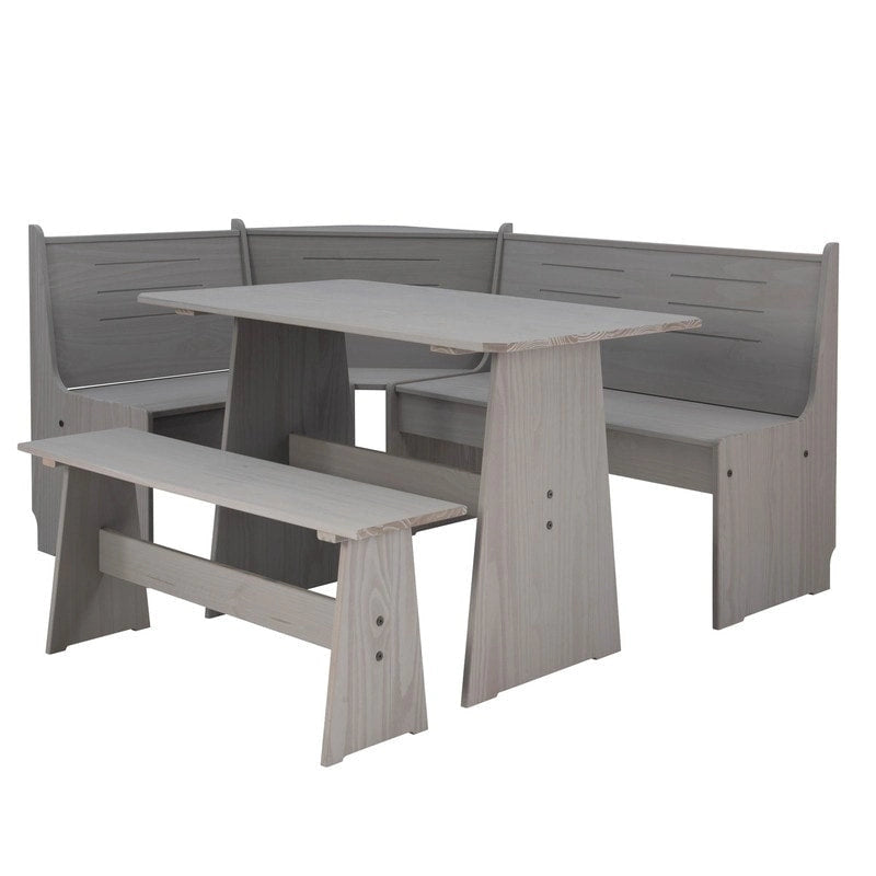 Wendell Solid Wood Corner Breakfast Nook Dining Set