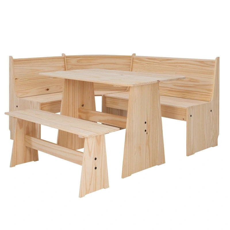 Wendell Solid Wood Corner Breakfast Nook Dining Set