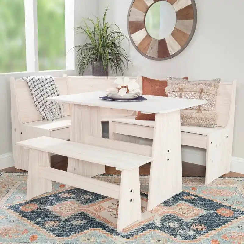 Wendell Solid Wood Corner Breakfast Nook Dining Set