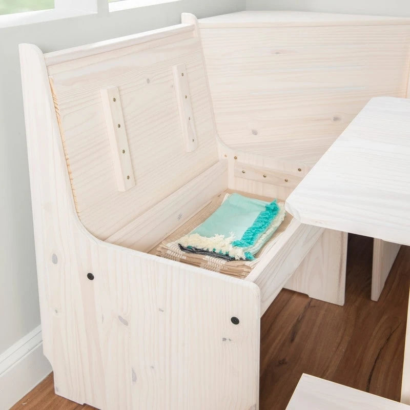 Wendell Solid Wood Corner Breakfast Nook Dining Set