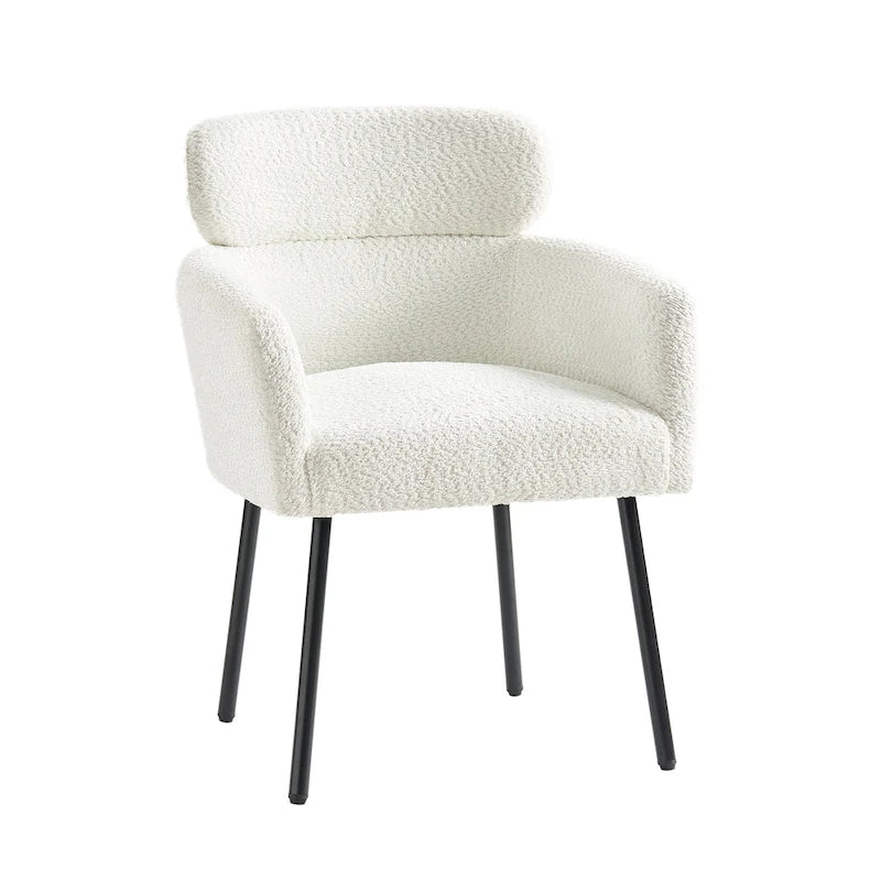Amos Modern Boucle Dining Chair with Adjustment Feet by HULALA HOME