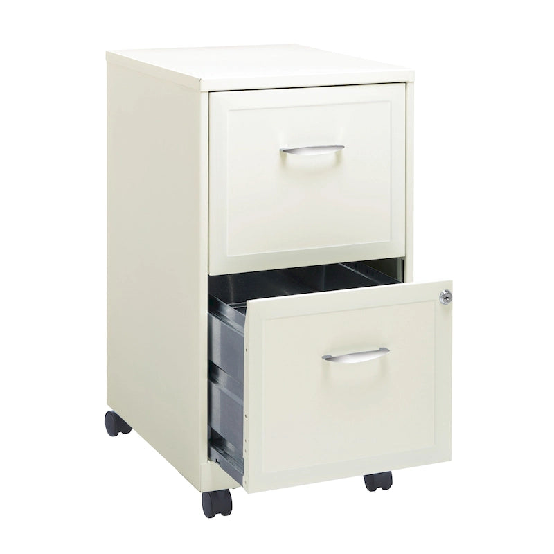 Space Solutions Pearl White 2-drawer Mobile File Cabinet