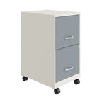 Space Solutions Pearl White 2-drawer Mobile File Cabinet