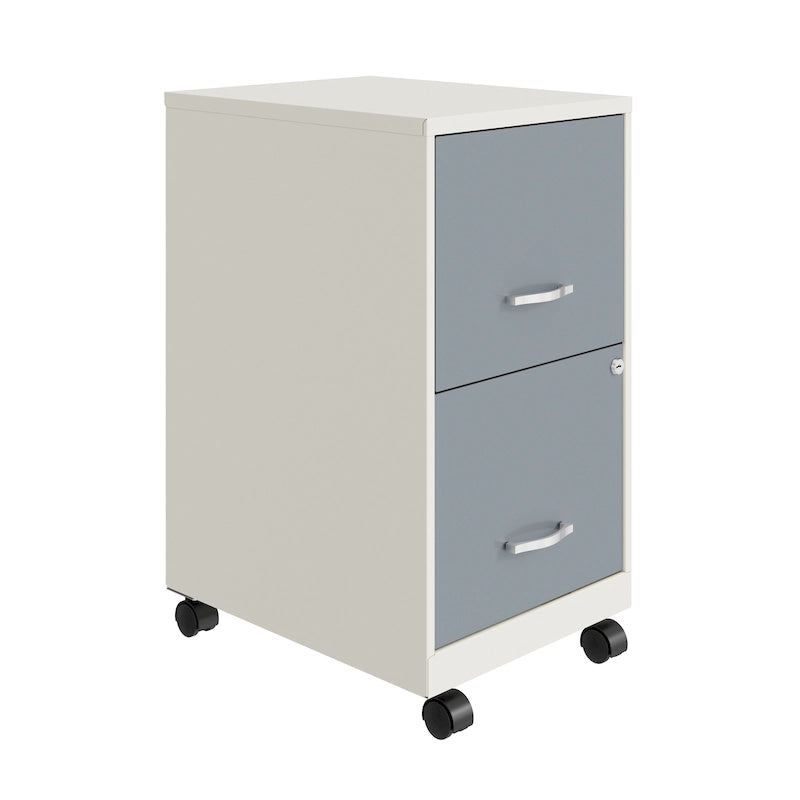 Space Solutions Pearl White 2-drawer Mobile File Cabinet
