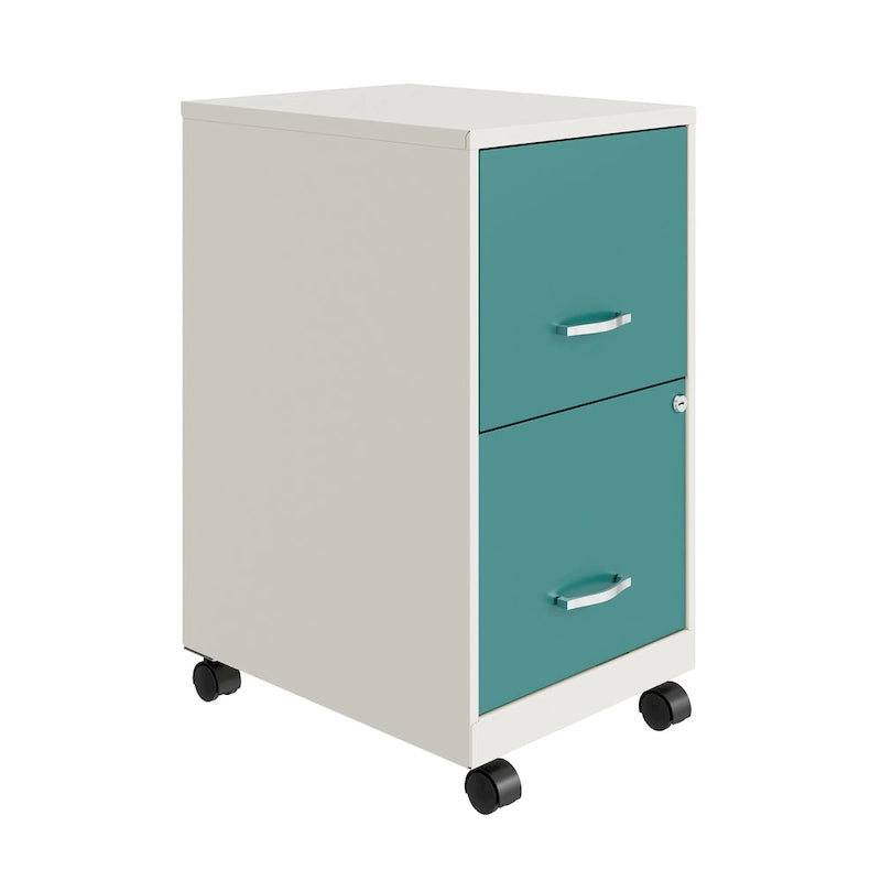 Space Solutions Pearl White 2-drawer Mobile File Cabinet