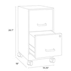 Space Solutions Pearl White 2-drawer Mobile File Cabinet