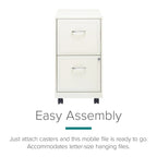 Space Solutions Pearl White 2-drawer Mobile File Cabinet