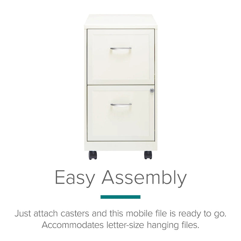 Space Solutions Pearl White 2-drawer Mobile File Cabinet
