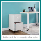 Space Solutions Pearl White 2-drawer Mobile File Cabinet