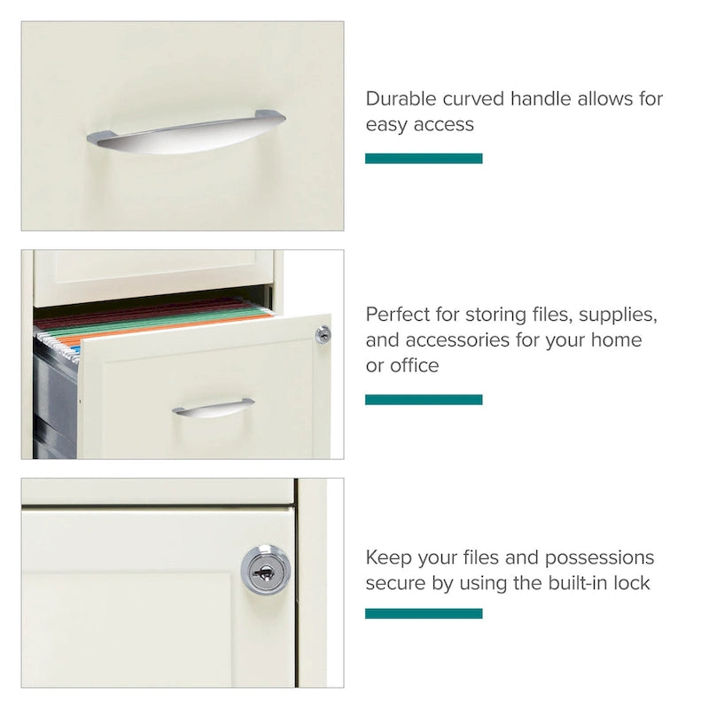 Space Solutions Pearl White 2-drawer Mobile File Cabinet