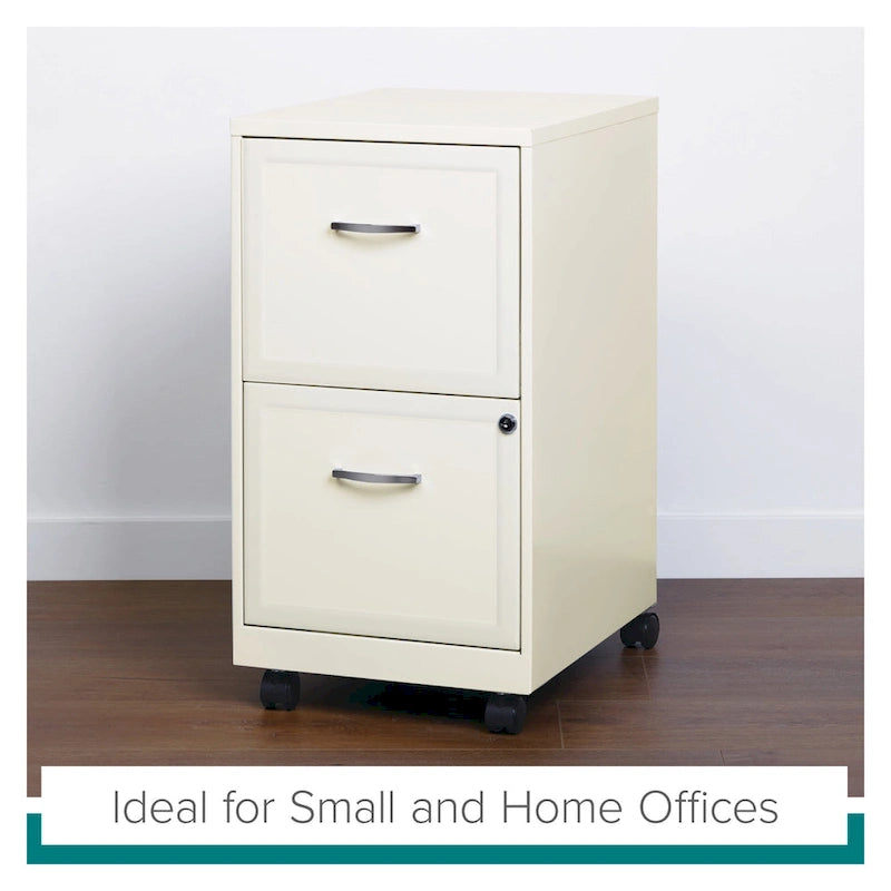 Space Solutions Pearl White 2-drawer Mobile File Cabinet