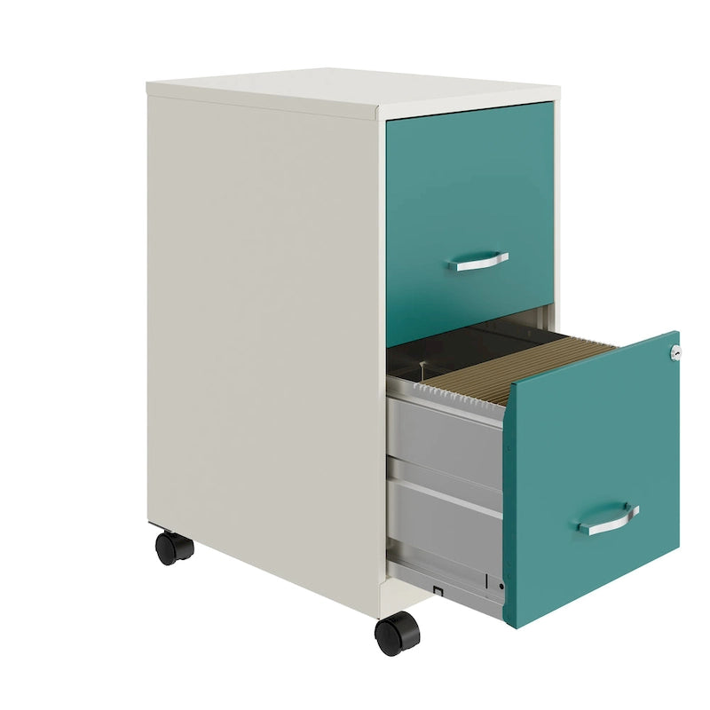 Space Solutions Pearl White 2-drawer Mobile File Cabinet