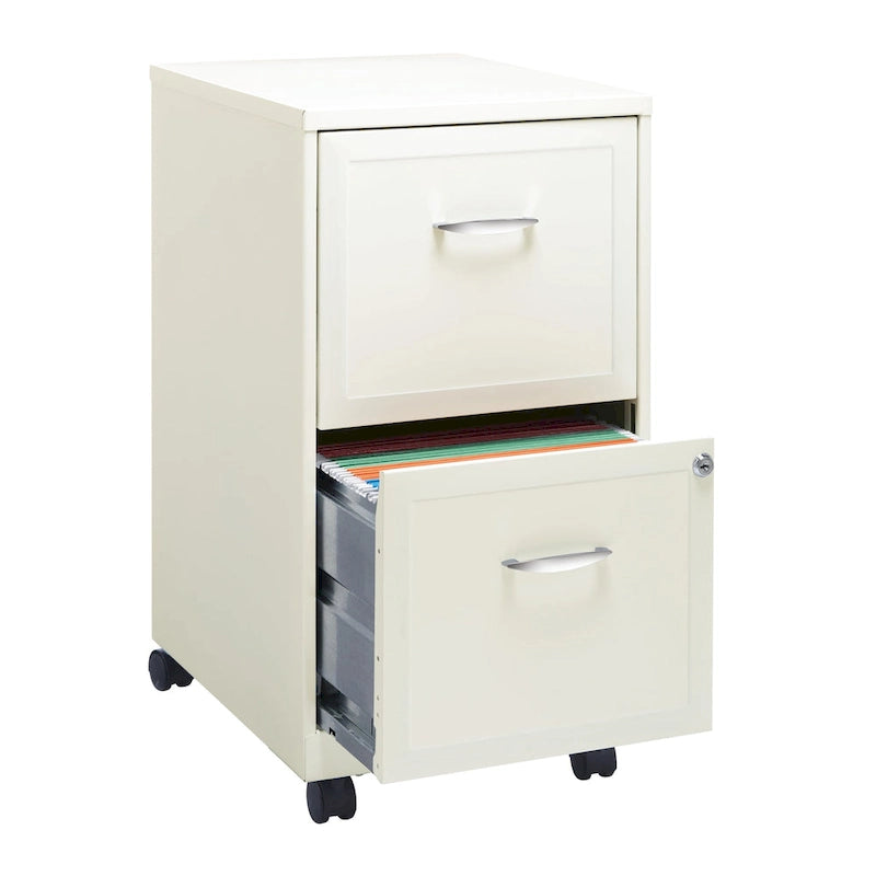 Space Solutions Pearl White 2-drawer Mobile File Cabinet