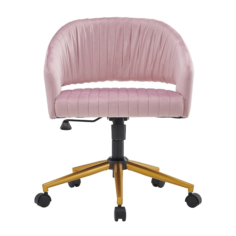 Modern Gold Office Chair Velvet Task Chair Swivel Height Adjustable Computer Chair