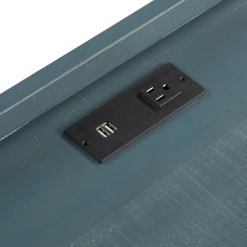 Magnus Industrial 59-inch Metal L-Shape Computer Desk with USB by Furniture of America