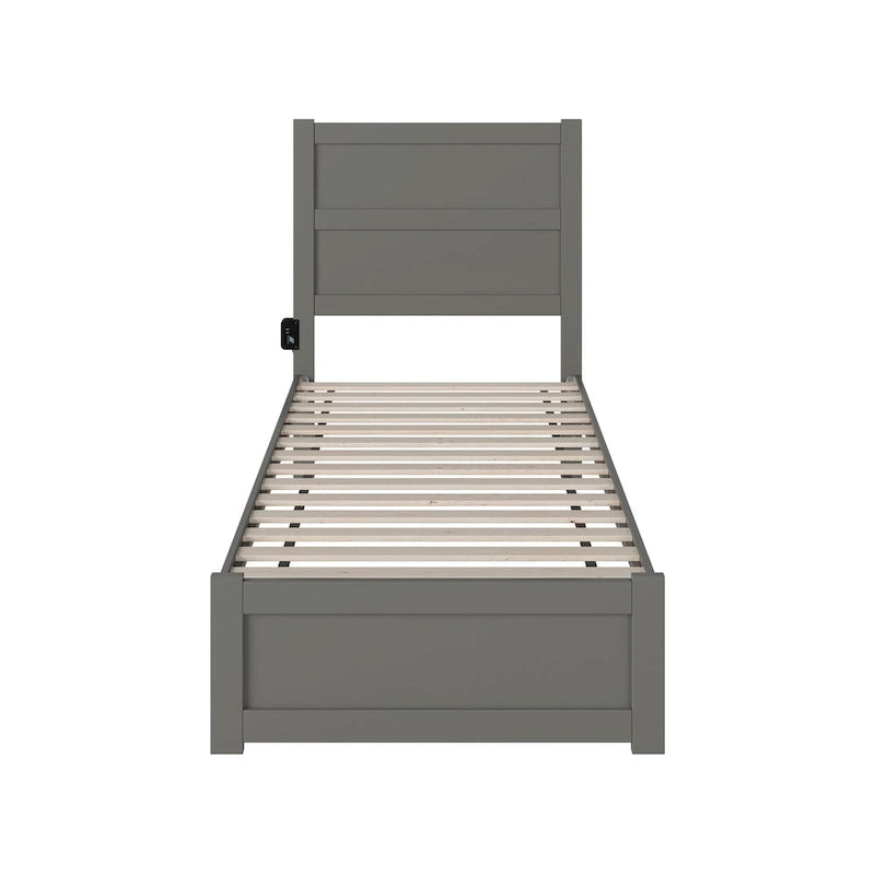 NoHo Twin Extra Long Bed with Footboard in Grey
