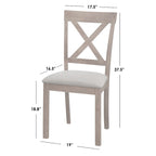 Dining Set 5-Piece 45.25" Round Table 4 Cross-Back Chairs Rubberwood Pedestal Farmhouse