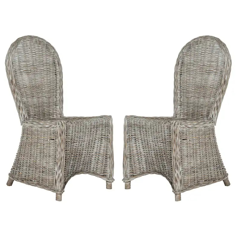 SAFAVIEH Manolica White Washed Dining Chair (Set of 2) - 19.5 x 26 x 40.5 - 20Wx26Dx41H