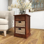 Dana Point 3-drawer Storage Wood Side Table Nightstand