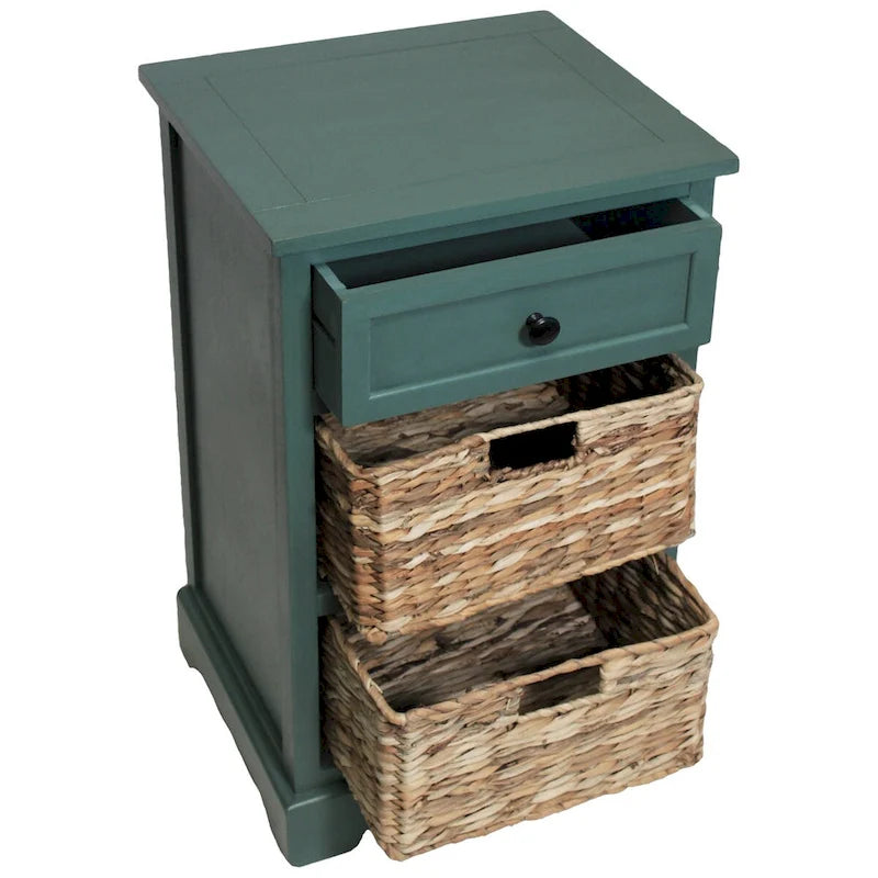 Dana Point 3-drawer Storage Wood Side Table Nightstand