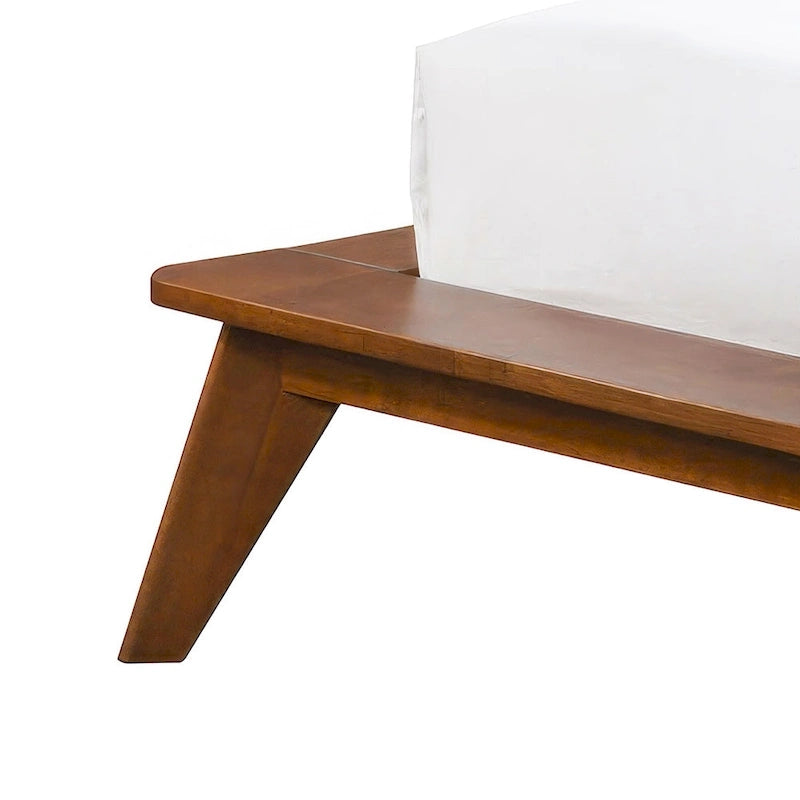 Furniture of America Beau Midcentury Boucle Wingback Low Profile Platform Bed