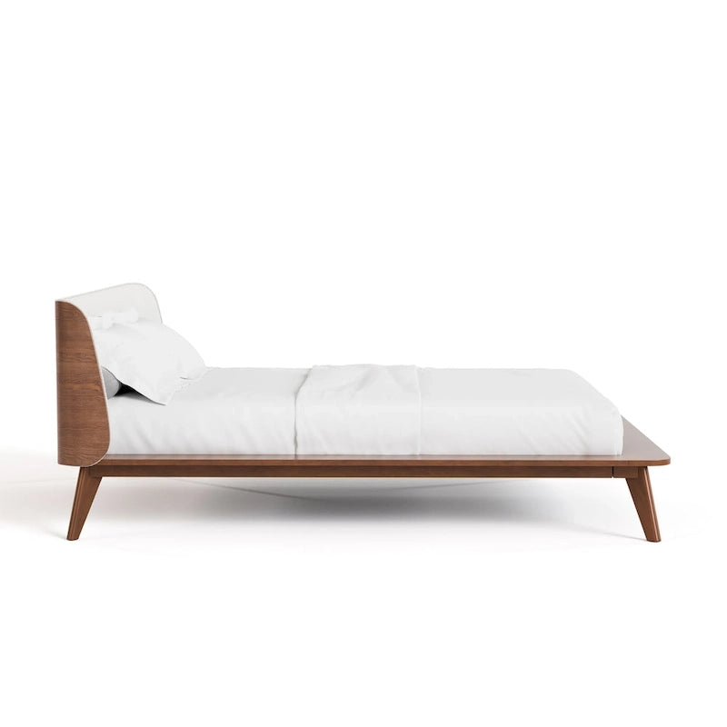 Furniture of America Beau Midcentury Boucle Wingback Low Profile Platform Bed