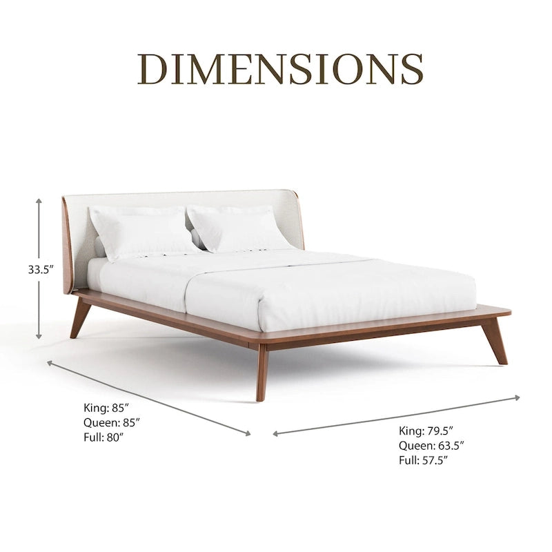 Furniture of America Beau Midcentury Boucle Wingback Low Profile Platform Bed