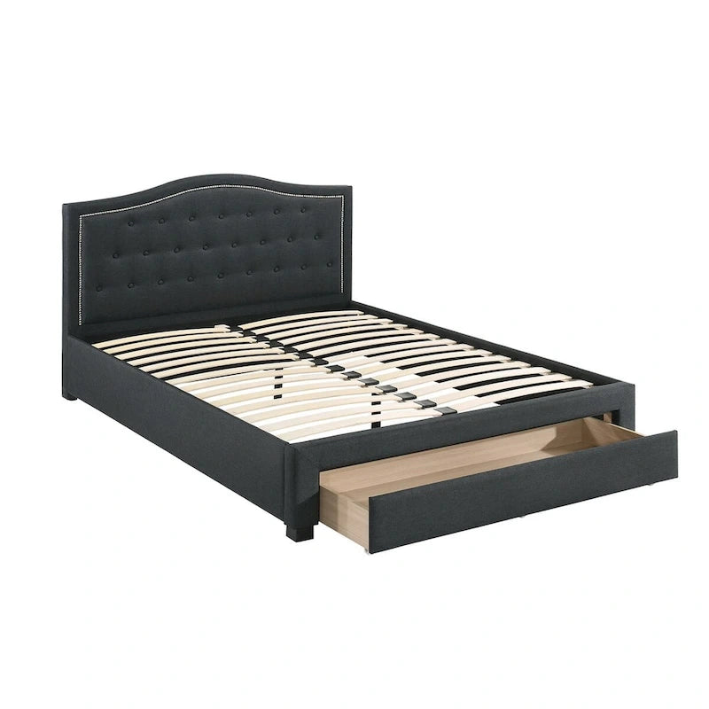 Fully Upholstered California King Bed with1 Underbed Drawer