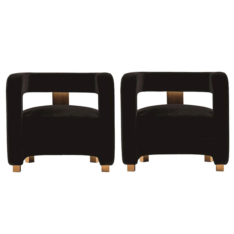 Manhattan Comfort Modern Amirah Velvet Accent Chair Set of 2