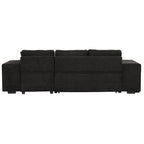 104 Modern L-Shape 3 Seat Reversible Sectional Couch, Pull Out Sleeper Sofa with Storage Chaise and 2 Stools