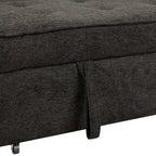 104 Modern L-Shape 3 Seat Reversible Sectional Couch, Pull Out Sleeper Sofa with Storage Chaise and 2 Stools