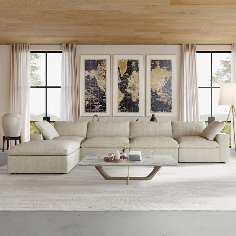 Cloud Modular Sectional Sofa,Down Filled Comfort Sofa Couch for Living Room