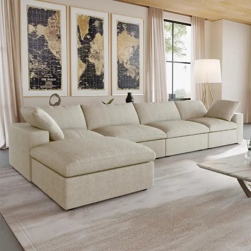 Cloud Modular Sectional Sofa,Down Filled Comfort Sofa Couch for Living Room