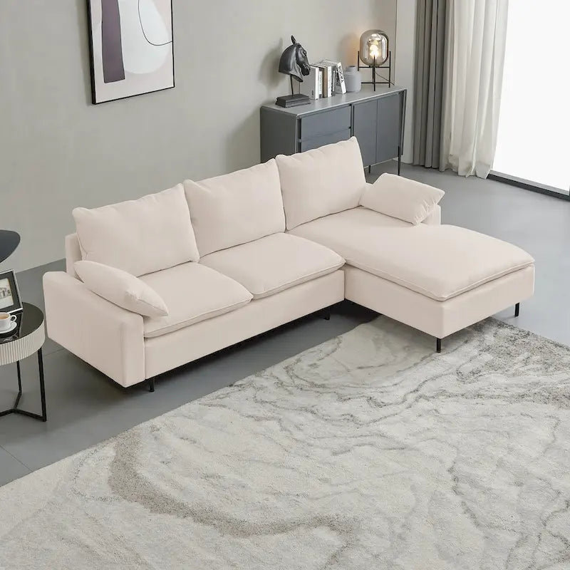 L-Shaped Upholstered Sectional Sofa with Chaise