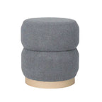 Adeco Teddy Round Upholstered Ottoman Stool