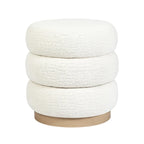 Adeco Teddy Round Upholstered Ottoman Stool