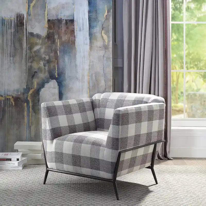 Duval Black Flared Armrest Accent Chair