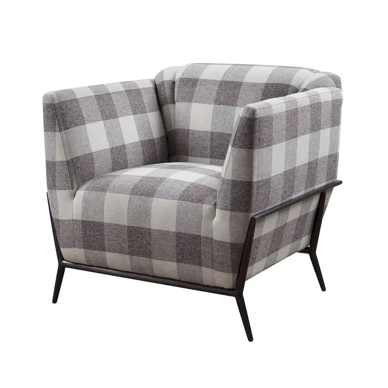 Duval Black Flared Armrest Accent Chair