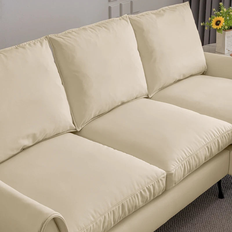 Modern L-Shaped Sofa Couch With Reversible Chaise Lounge