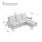 Modern L-Shaped Sofa Couch With Reversible Chaise Lounge
