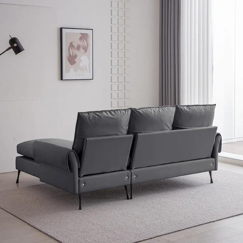 Modern L-Shaped Sofa Couch With Reversible Chaise Lounge