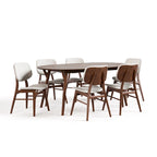 Furniture of America Beau II Mid-century Walnut 7-Piece Dining Table Set