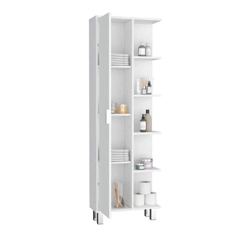 Crovie 63 Tall Modern Bathroom Seven Shelves Tall Linen Tower