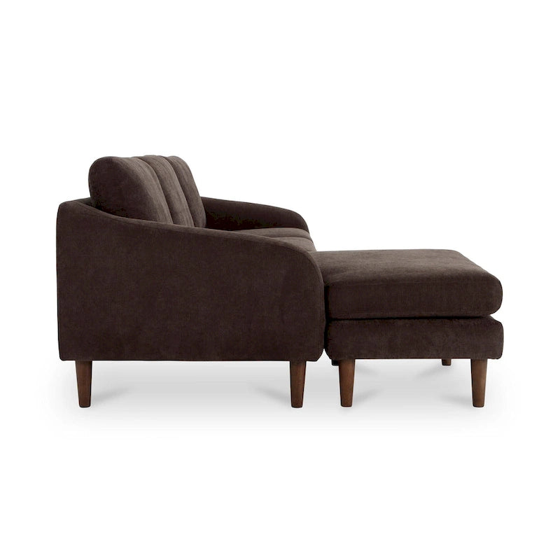 NADAAL STUDIOS Drew, Sectional with Reversible Chaise, Dark Brown - 98 X 59.2 X 33.5