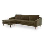 NADAAL STUDIOS Drew, Sectional with Reversible Chaise, Dark Brown - 98 X 59.2 X 33.5