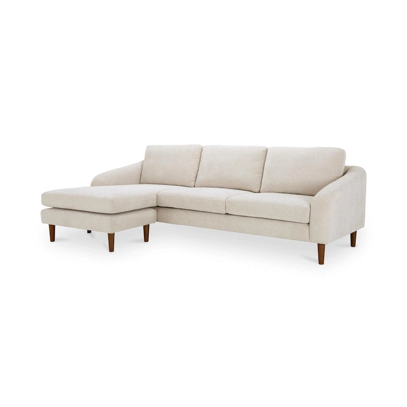 NADAAL STUDIOS Drew, Sectional with Reversible Chaise, Dark Brown - 98 X 59.2 X 33.5