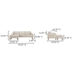 NADAAL STUDIOS Drew, Sectional with Reversible Chaise, Dark Brown - 98 X 59.2 X 33.5