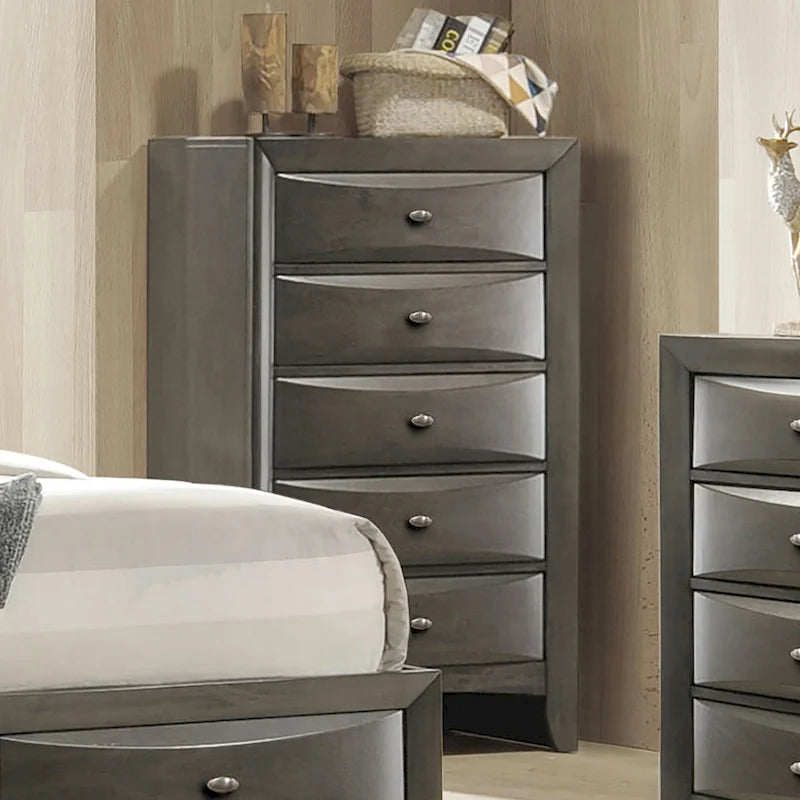 Furniture of America Brent Traditional 5-Drawer Solid Wood Chest